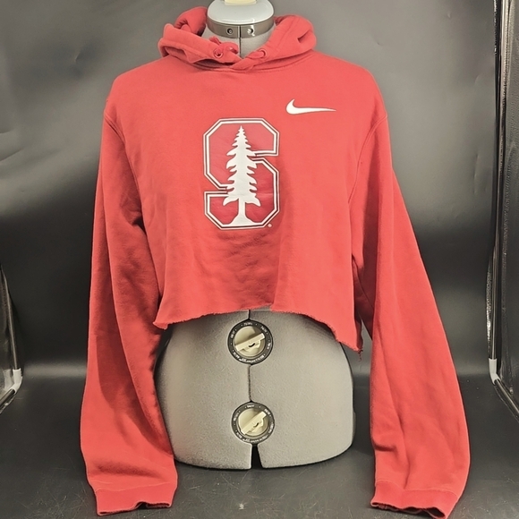 Nike Cropped Hoodie Stanford Fan Student Alumni Top L - Picture 3 of 9